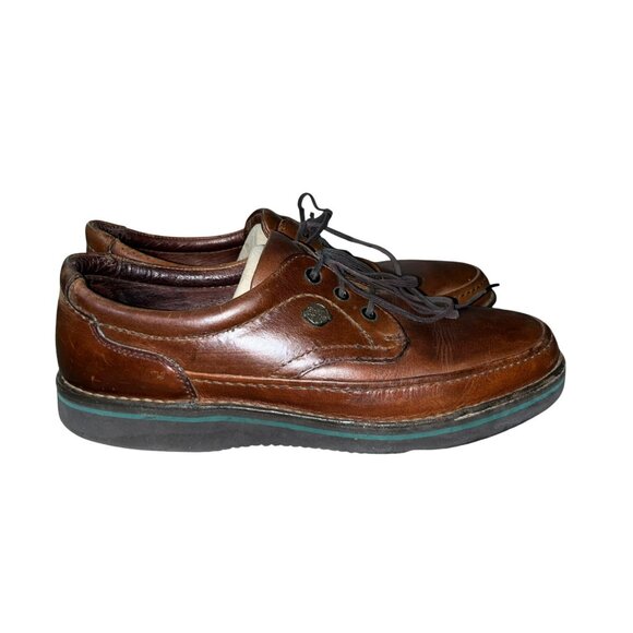 Vintage Hush Puppies Body Shoe Leather Oxfords Mens 9.5 Narrow Used Brown